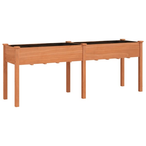 Jardinera con forro madera maciza de abeto marrón 203x53x76 cm Jardinera con forro madera maciza de abeto marrón 203x53x76 cm