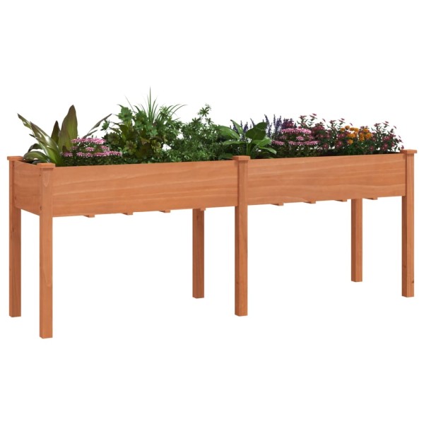 Jardinera con forro madera maciza de abeto marrón 203x53x76 cm Jardinera con forro madera maciza de abeto marrón 203x53x76 cm