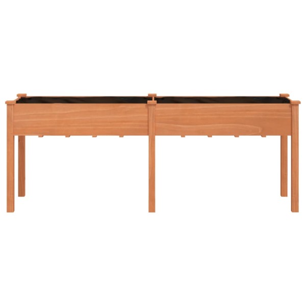 Jardinera con forro madera maciza de abeto marrón 203x53x76 cm Jardinera con forro madera maciza de abeto marrón 203x53x76 cm