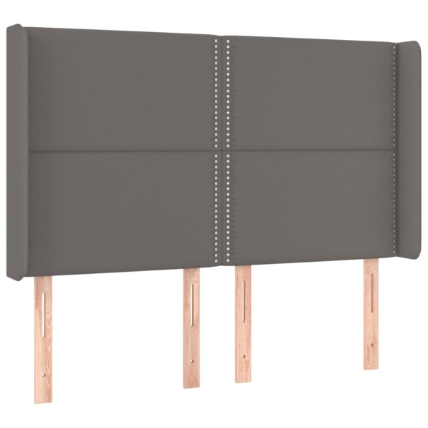 Cama box spring colchón y LED cuero sintético gris 140x200 cm Cama box spring colchón y LED cuero sintético gris 140x200 cm