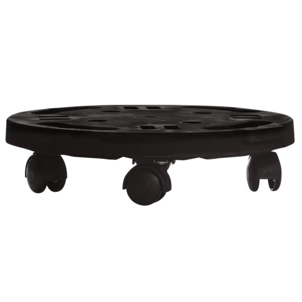 Soporte con ruedas para plantas 3 uds negro diámetro 30cm 170kg Soporte con ruedas para plantas 3 uds negro diámetro 30cm 170kg
