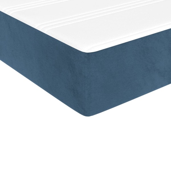 Cama box spring con colchón terciopelo azul oscuro 90x200 cm Cama box spring con colchón terciopelo azul oscuro 90x200 cm