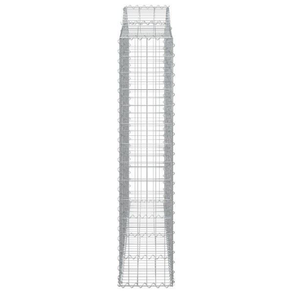Cestas de gaviones 2 uds forma de arco hierro 200x30x140/160 cm Cestas de gaviones 2 uds forma de arco hierro 200x30x140/160 cm