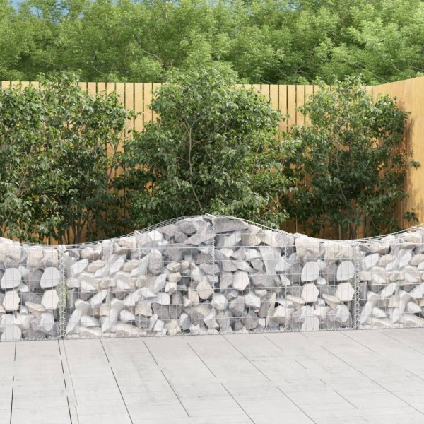 Cestas gaviones 2 uds forma de arco hierro 200x30x60/80 cm Cestas gaviones 2 uds forma de arco hierro 200x30x60/80 cm