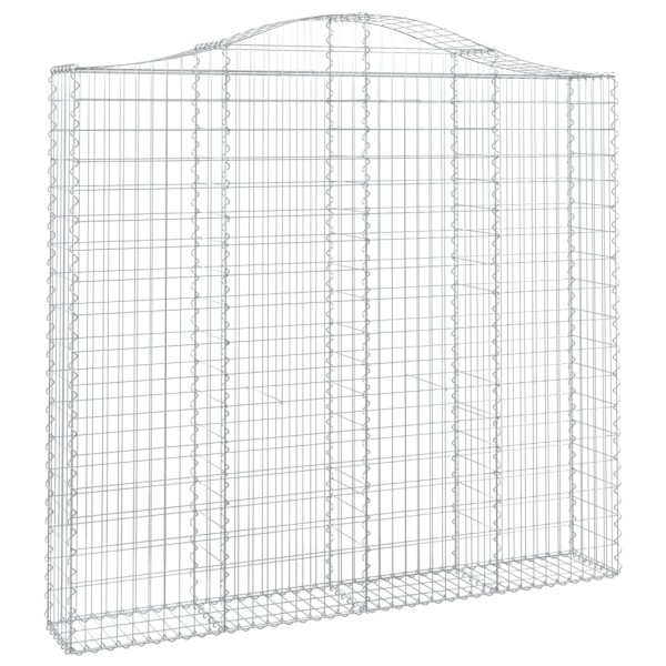 Cestas de gaviones 9 uds forma de arco hierro 200x30x180/200 cm Cestas de gaviones 9 uds forma de arco hierro 200x30x180/200 cm