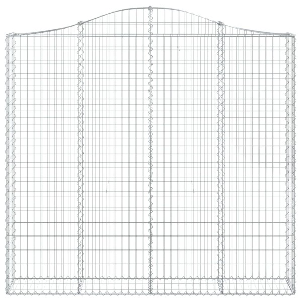 Cestas de gaviones 9 uds forma de arco hierro 200x30x180/200 cm Cestas de gaviones 9 uds forma de arco hierro 200x30x180/200 cm