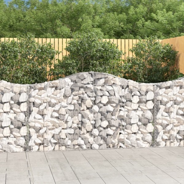 Cestas de gaviones 4 uds forma de arco hierro 200x30x100/120 cm Cestas de gaviones 4 uds forma de arco hierro 200x30x100/120 cm