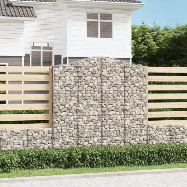 Cestas de gaviones 2 uds forma de arco hierro 200x30x200/220 cm Cestas de gaviones 2 uds forma de arco hierro 200x30x200/220 cm