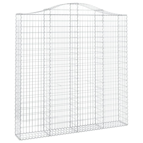 Cestas de gaviones 2 uds forma de arco hierro 200x30x200/220 cm Cestas de gaviones 2 uds forma de arco hierro 200x30x200/220 cm