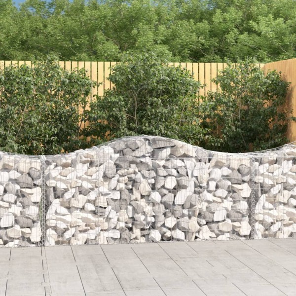 Cestas de gaviones 14 uds forma de arco hierro 200x50x80/100 cm Cestas de gaviones 14 uds forma de arco hierro 200x50x80/100 cm