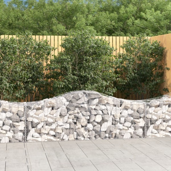 Cestas de gaviones 8 uds forma de arco hierro 200x50x60/80 cm Cestas de gaviones 8 uds forma de arco hierro 200x50x60/80 cm