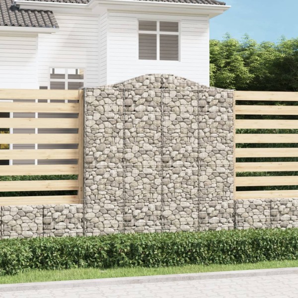 Cestas de gaviones 10 uds forma de arco hierro 200x50x220/240cm Cestas de gaviones 10 uds forma de arco hierro 200x50x220/240cm