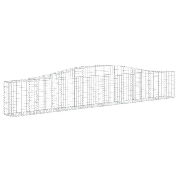 Cestas de gaviones 9 uds forma de arco hierro 400x30x60/80 cm Cestas de gaviones 9 uds forma de arco hierro 400x30x60/80 cm