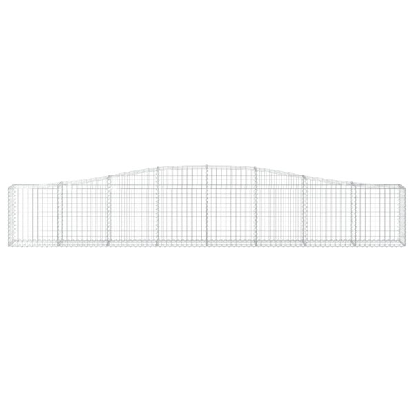 Cestas de gaviones 9 uds forma de arco hierro 400x30x60/80 cm Cestas de gaviones 9 uds forma de arco hierro 400x30x60/80 cm