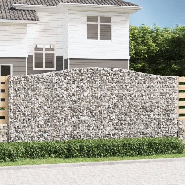 Cestas de gaviones 9 uds forma de arco hierro 400x30x180/200 cm Cestas de gaviones 9 uds forma de arco hierro 400x30x180/200 cm