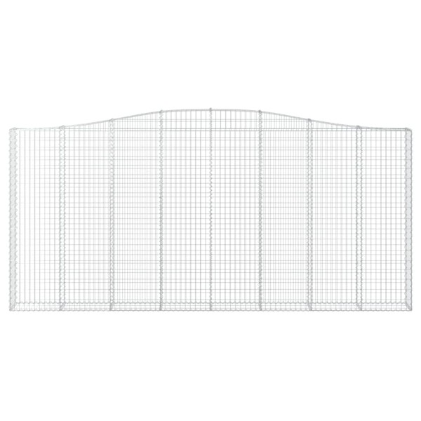 Cestas de gaviones 9 uds forma de arco hierro 400x30x180/200 cm Cestas de gaviones 9 uds forma de arco hierro 400x30x180/200 cm