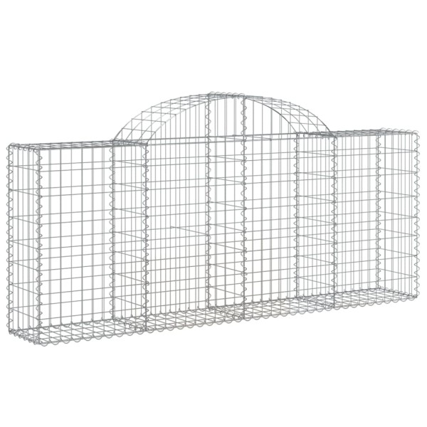 Cestas de gaviones 12 uds forma de arco hierro 200x30x80/100 cm Cestas de gaviones 12 uds forma de arco hierro 200x30x80/100 cm