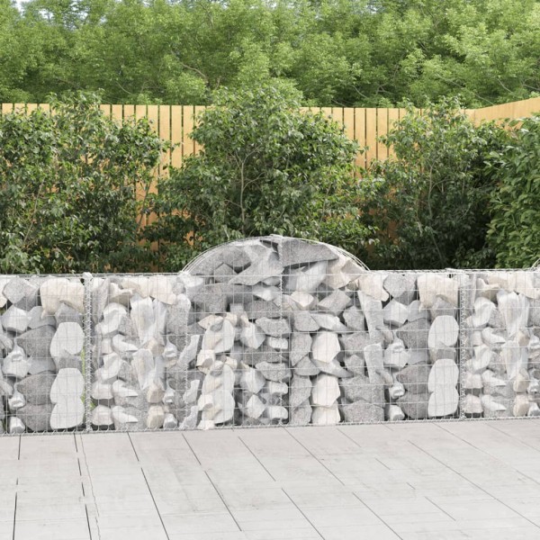 Cestas de gaviones 14 uds forma de arco hierro 200x30x80/100 cm Cestas de gaviones 14 uds forma de arco hierro 200x30x80/100 cm