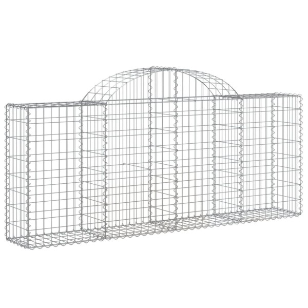 Cestas de gaviones 14 uds forma de arco hierro 200x30x80/100 cm Cestas de gaviones 14 uds forma de arco hierro 200x30x80/100 cm