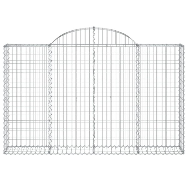 Cestas de gaviones 7 uds forma de arco hierro 200x30x120/140 cm Cestas de gaviones 7 uds forma de arco hierro 200x30x120/140 cm