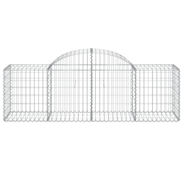 Cestas de gaviones 9 uds forma de arco hierro 200x50x60/80 cm Cestas de gaviones 9 uds forma de arco hierro 200x50x60/80 cm