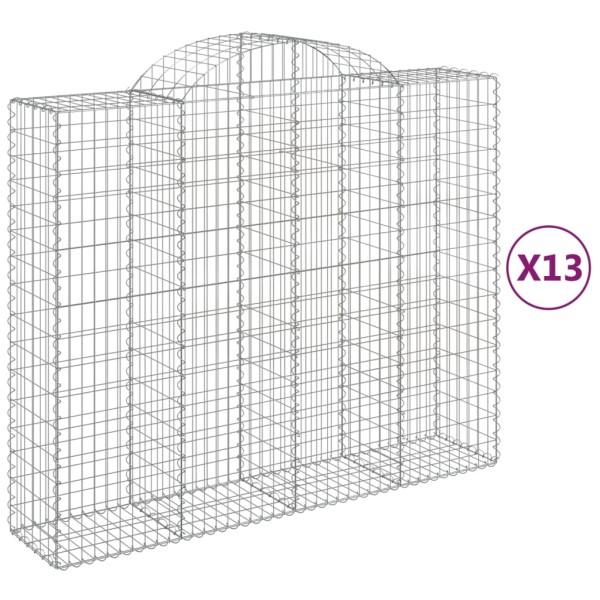 Cestas gaviones 13 uds forma de arco hierro 200x50x160/180 cm Cestas gaviones 13 uds forma de arco hierro 200x50x160/180 cm