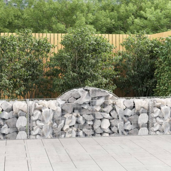 Cestas de gaviones 11 uds forma de arco hierro 200x50x60/80 cm Cestas de gaviones 11 uds forma de arco hierro 200x50x60/80 cm
