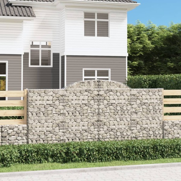 Cestas gaviones 7 uds forma de arco hierro 300x50x140/160 cm Cestas gaviones 7 uds forma de arco hierro 300x50x140/160 cm