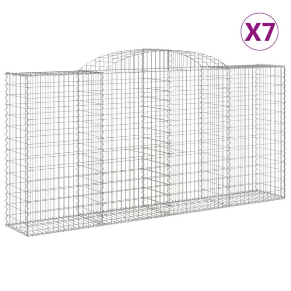 Cestas gaviones 7 uds forma de arco hierro 300x50x140/160 cm Cestas gaviones 7 uds forma de arco hierro 300x50x140/160 cm