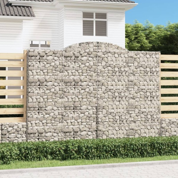 Cestas de gaviones 5 uds forma de arco hierro 300x50x220/240 cm Cestas de gaviones 5 uds forma de arco hierro 300x50x220/240 cm