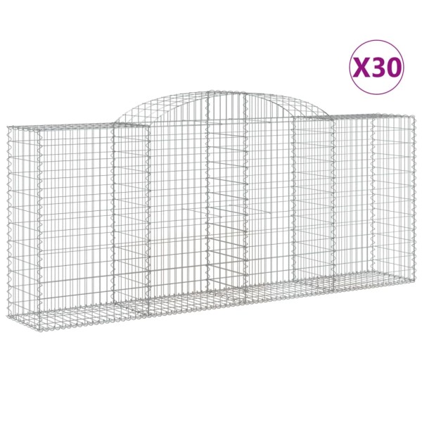 Cestas gaviones 30 uds forma de arco hierro 300x50x120/140 cm Cestas gaviones 30 uds forma de arco hierro 300x50x120/140 cm