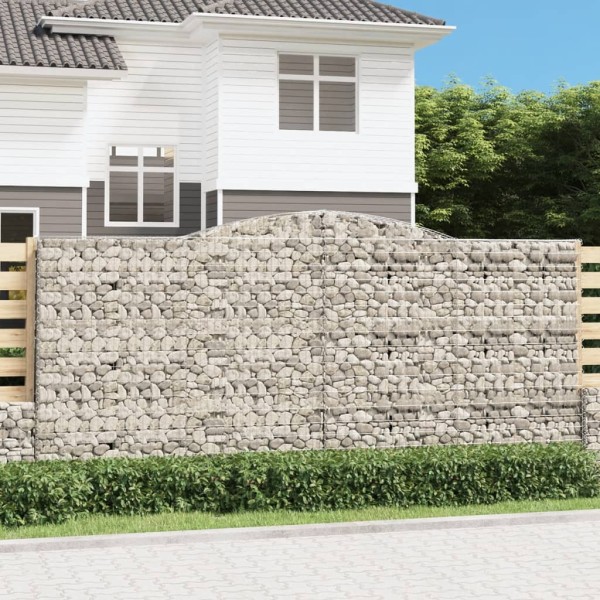 Cestas de gaviones 3 uds forma de arco hierro 400x50x180/200 cm Cestas de gaviones 3 uds forma de arco hierro 400x50x180/200 cm
