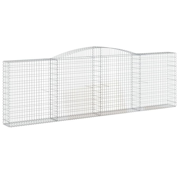 Cestas de gaviones 7 uds forma de arco hierro 400x30x120/140 cm Cestas de gaviones 7 uds forma de arco hierro 400x30x120/140 cm
