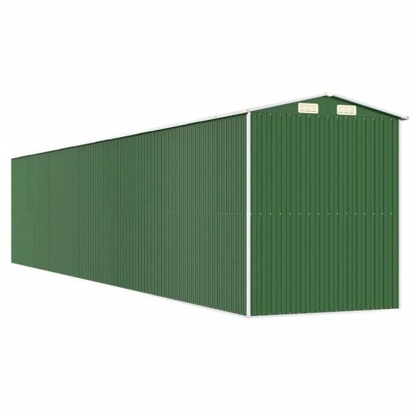Cobertizo de jardín acero galvanizado verde 192x1021x223 cm