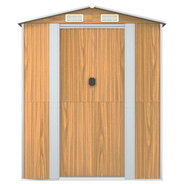 Cobertizo jardín acero galvanizado marrón claro 192x523x223 cm Cobertizo jardín acero galvanizado marrón claro 192x523x223 cm