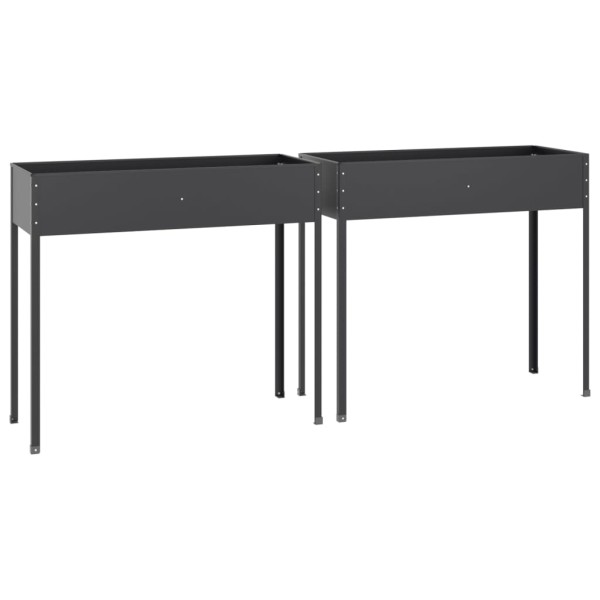 Jardineras 2 unidades acero galvanizado gris antracita Jardineras 2 unidades acero galvanizado gris antracita