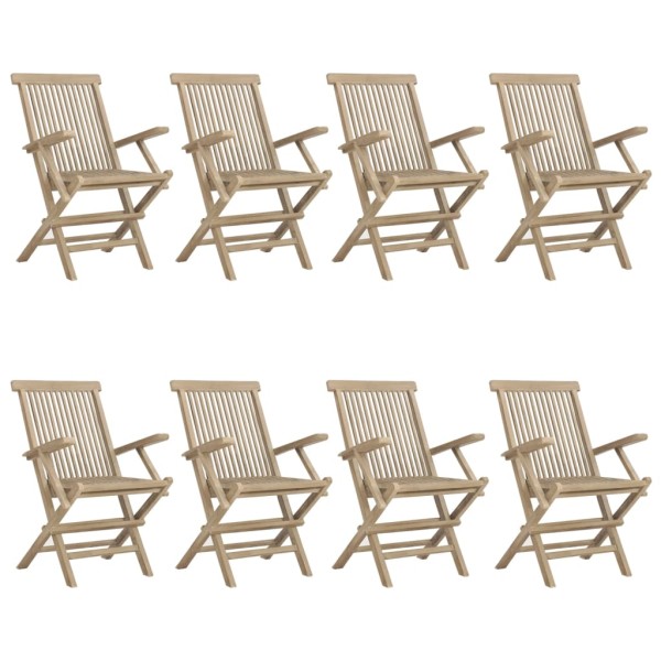 Sillas de jardín plegables 8 uds madera maciza teca 56x61x89 cm Sillas de jardín plegables 8 uds madera maciza teca 56x61x89 cm