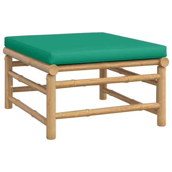 Set de muebles de jardín 7 piezas bambú con cojines verde Set de muebles de jardín 7 piezas bambú con cojines verde