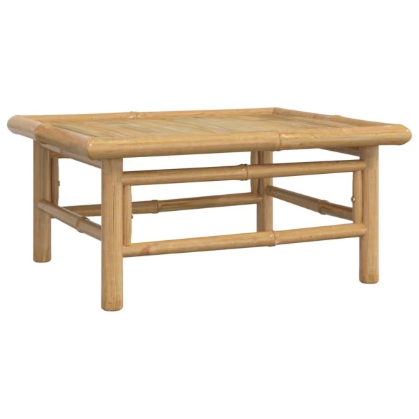 Set de muebles de jardín 12 piezas bambú y cojines gris claro Set de muebles de jardín 12 piezas bambú y cojines gris claro