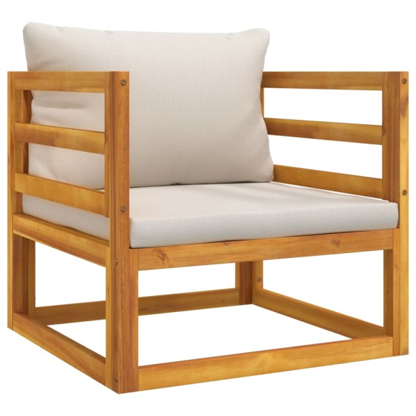 Set muebles de jardín 8 pzas madera maciza y cojines gris claro Set muebles de jardín 8 pzas madera maciza y cojines gris claro