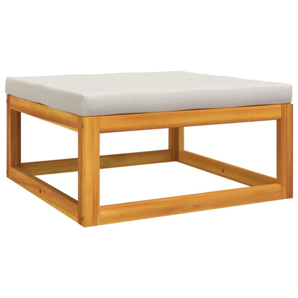 Set muebles de jardín 8 pzas madera maciza y cojines gris claro Set muebles de jardín 8 pzas madera maciza y cojines gris claro