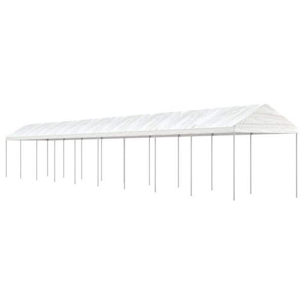 Cenador con techo polietileno blanco 20,07x2,28x2,69 m Cenador con techo polietileno blanco 20,07x2,28x2,69 m