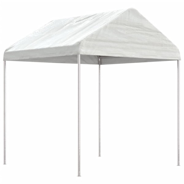 Cenador con techo polietileno blanco 20,07x2,28x2,69 m Cenador con techo polietileno blanco 20,07x2,28x2,69 m