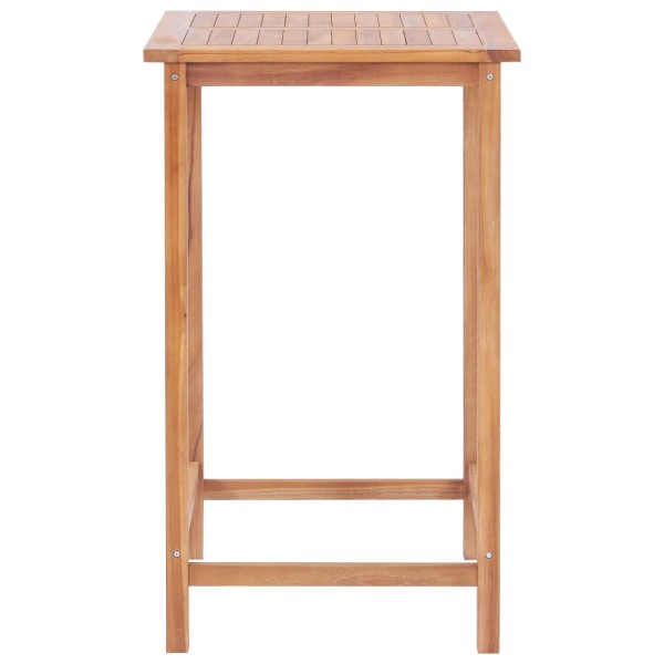 Set mesa y sillas de bar de jardín 3 pzas madera maciza roble