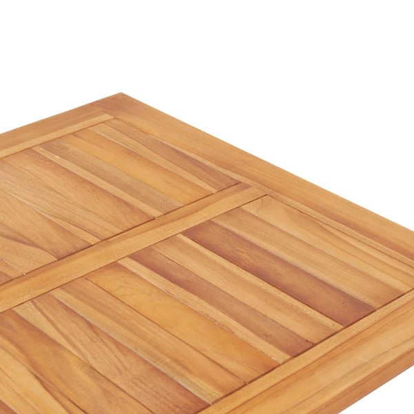Set mesa y sillas de bar de jardín 3 pzas madera maciza roble