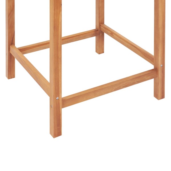 Set mesa y sillas de bar de jardín 3 pzas madera maciza roble