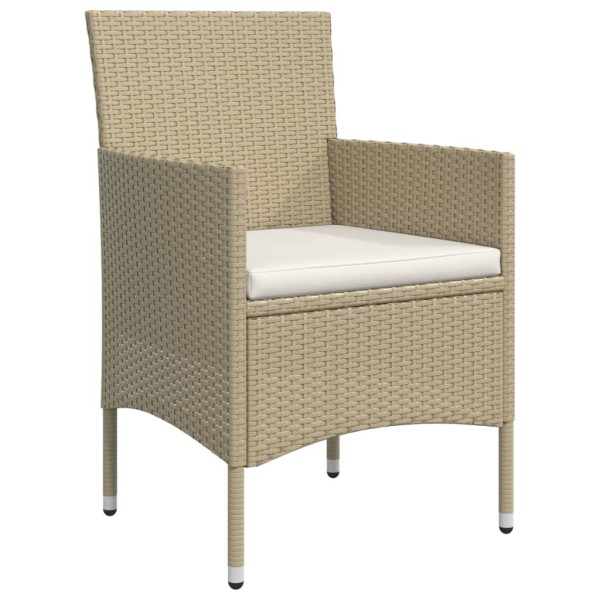 Juego de comedor de jardín 5 piezas con cojines beige y negro Juego de comedor de jardín 5 piezas con cojines beige y negro