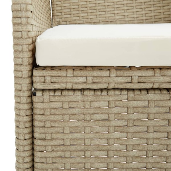 Juego de comedor de jardín 5 piezas con cojines beige y negro Juego de comedor de jardín 5 piezas con cojines beige y negro