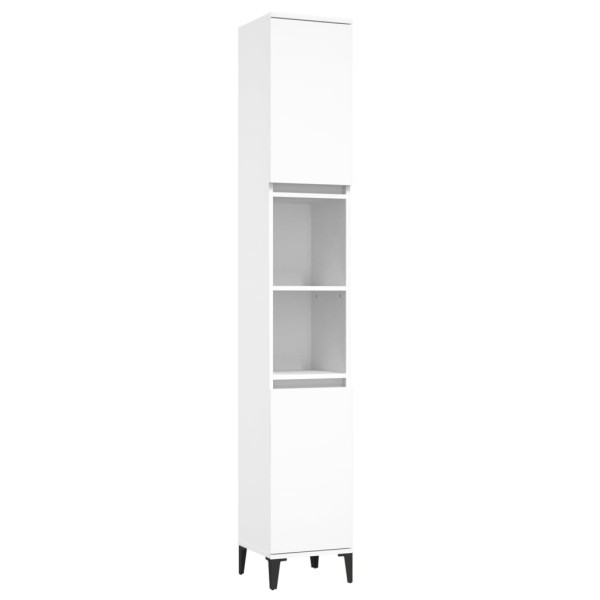 Juego de muebles de baño 3 pzas madera contrachapada blanco Juego de muebles de baño 3 pzas madera contrachapada blanco