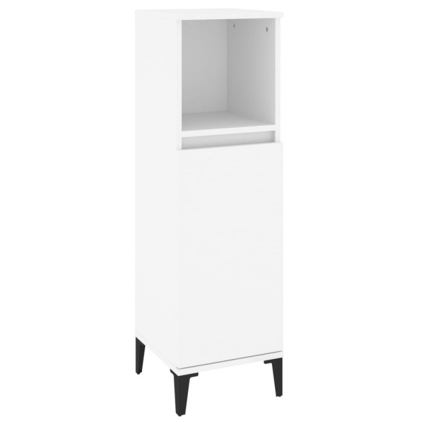 Juego de muebles de baño 3 pzas madera contrachapada blanco Juego de muebles de baño 3 pzas madera contrachapada blanco
